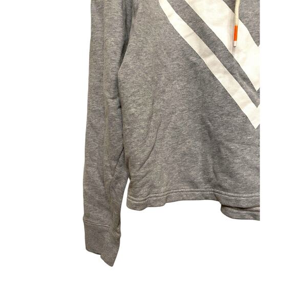 Tory Burch Tory Sport Chevron Hooded Sweatshirt Size Large Gray French Terry - Picture 5 of 8